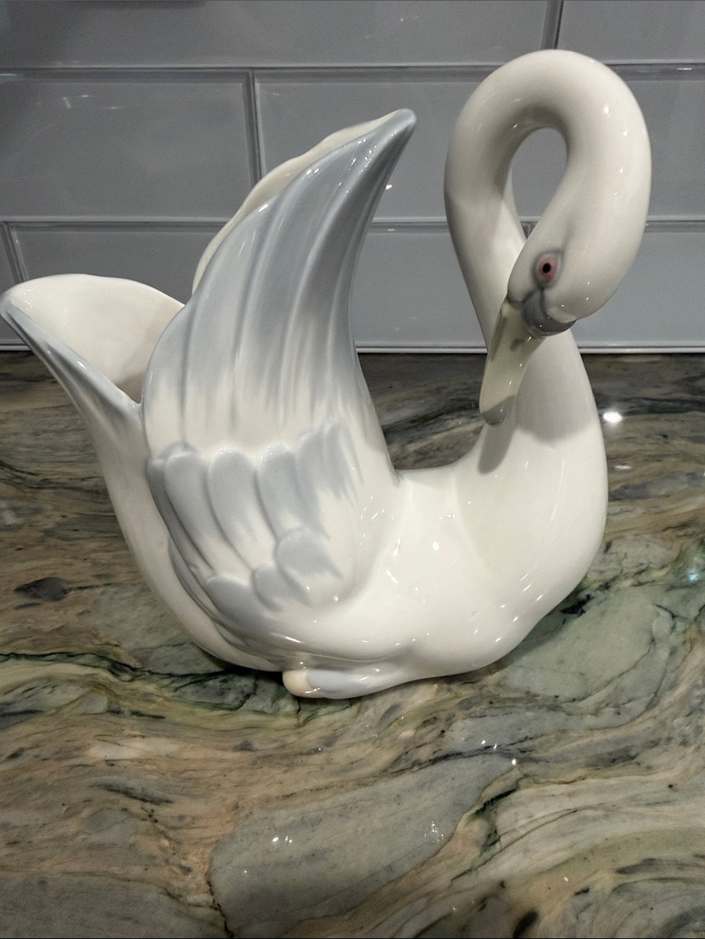 Vintage LLADRO Porcelain Swan Vase/Planter NAO-DAISA 1977 Spain